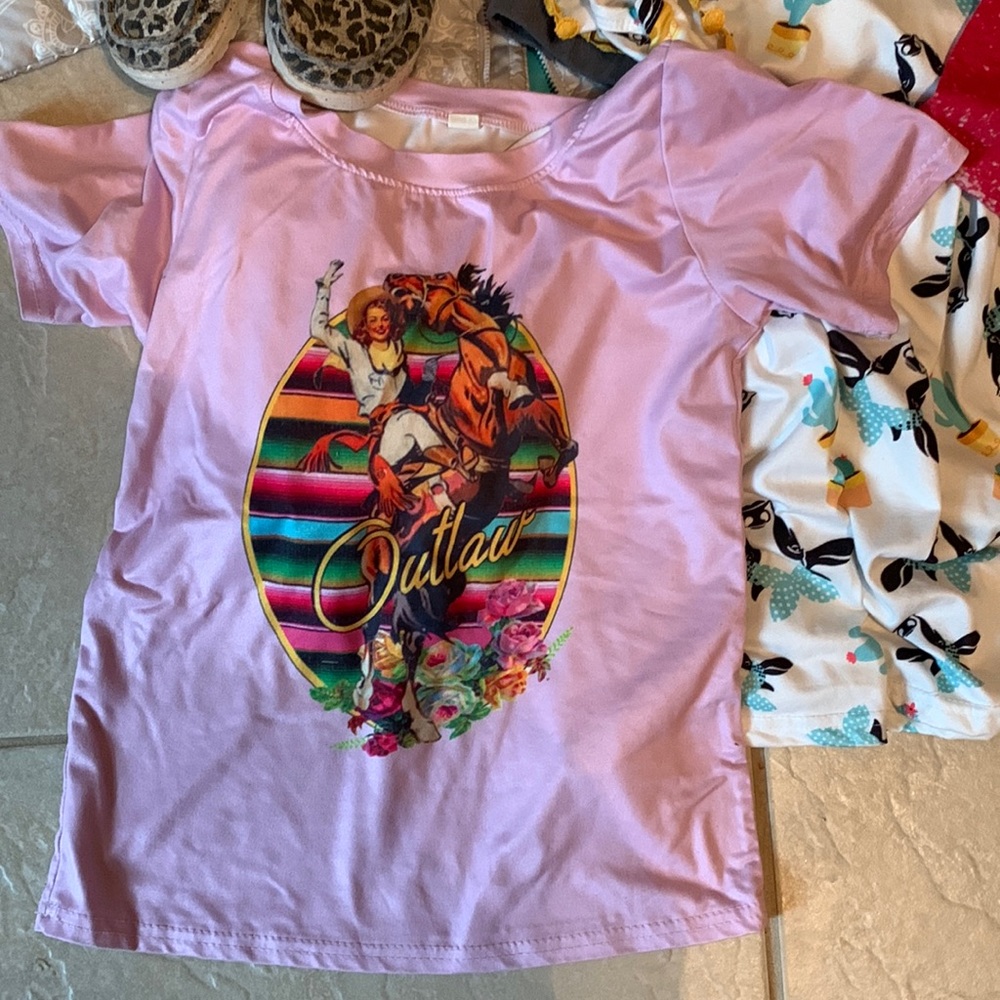 Girls serape cowgirl outlaw shirt